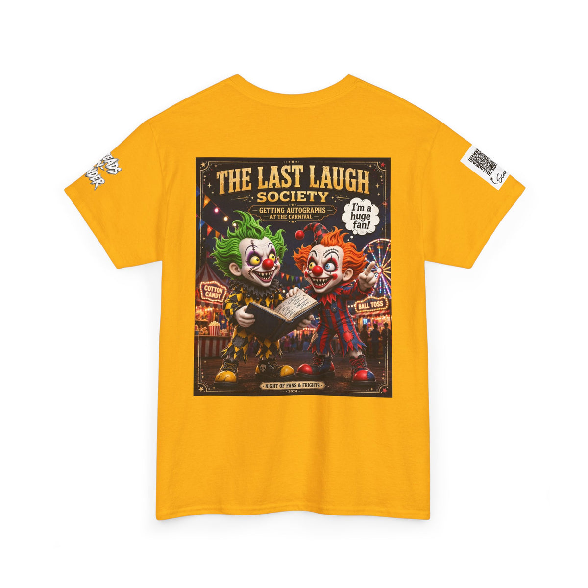 The Last Laugh Society Tee #124 — Carnival Clown Horror Graphic T-Shirt