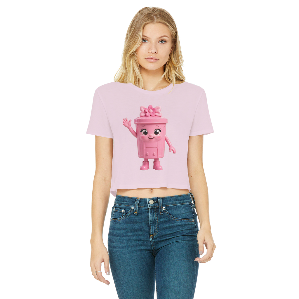 Trash Can Row – Classic Women's Cropped Raw Edge T-Shirt