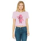 Trash Can Row – Classic Women's Cropped Raw Edge T-Shirt