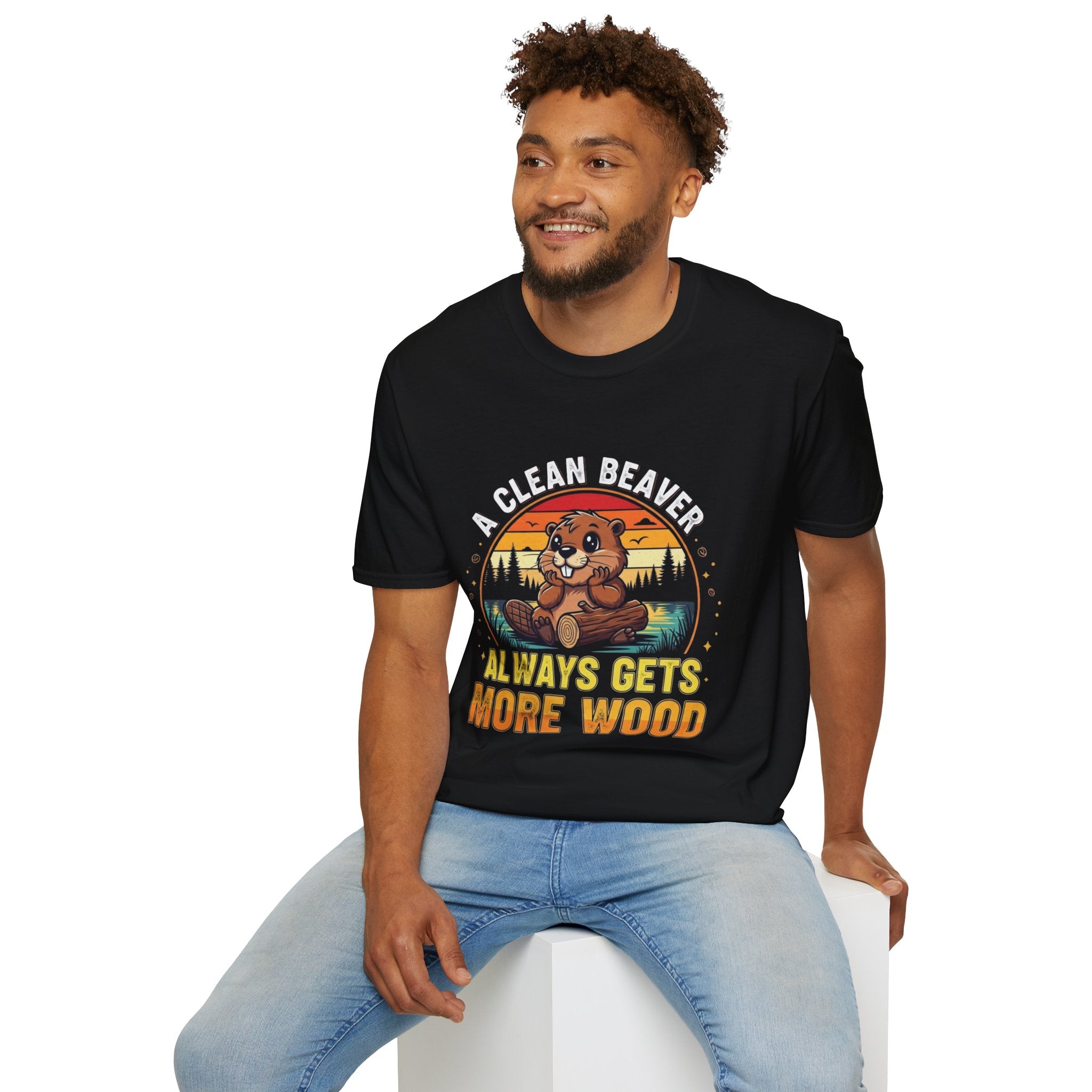 A Clean Beaver T-Shirt — "A Clean Beaver Always Gets More Wood" Retro Graphic Tee