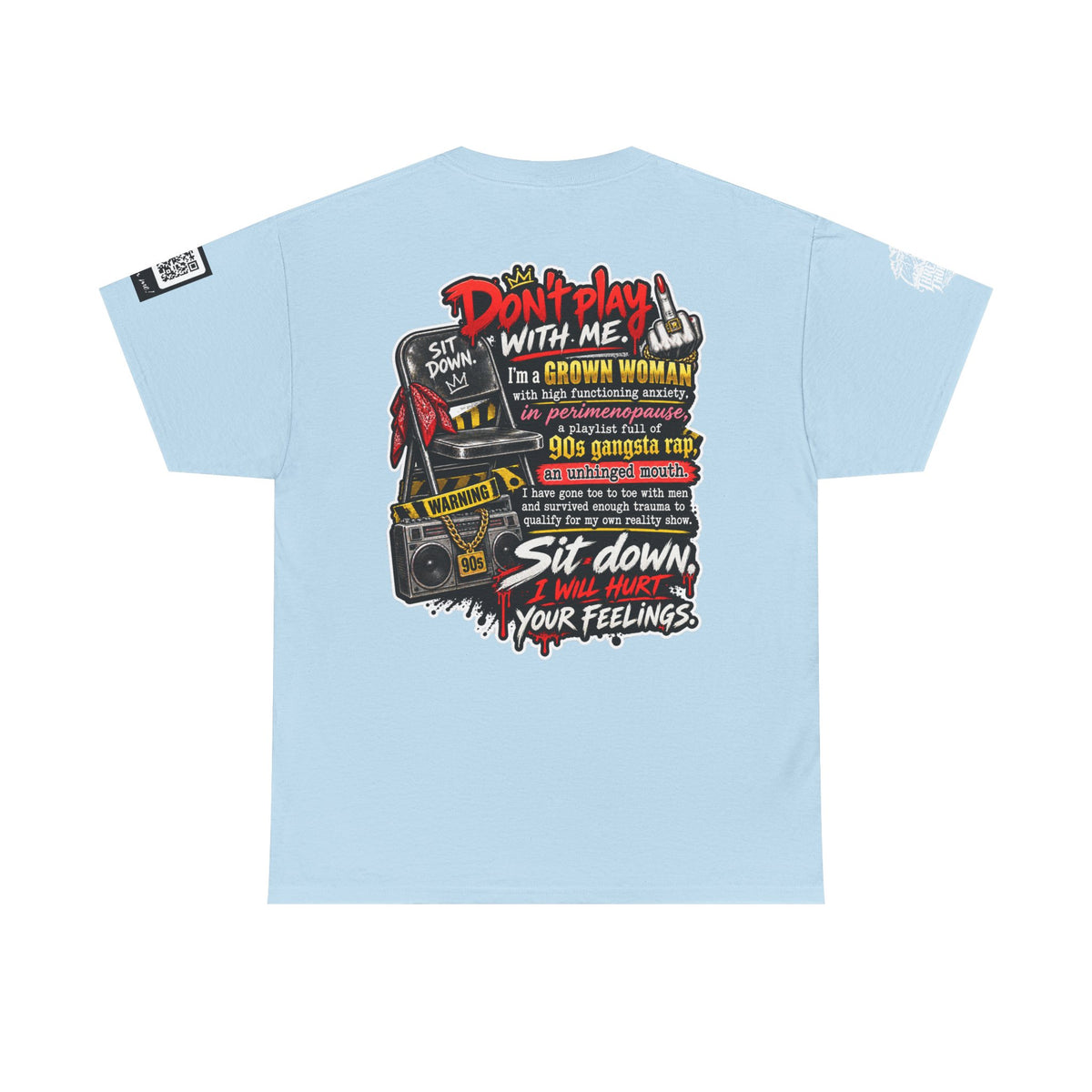 Grown Woman With Anxiety and 90s Gangsta Rap Back Graphic Tee