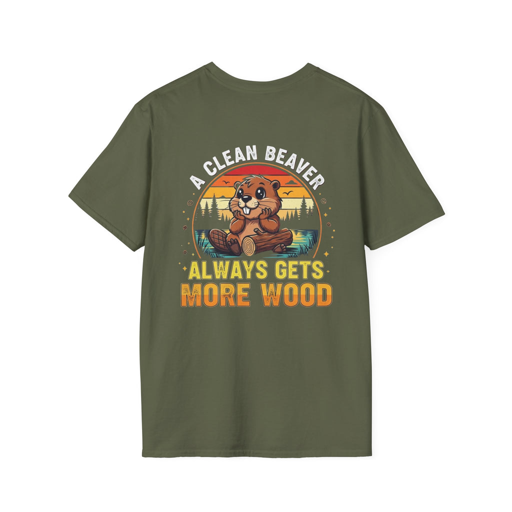 A Clean Beaver T-Shirt — "A Clean Beaver Always Gets More Wood" Retro Graphic Tee