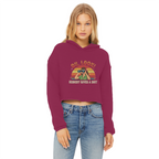 SARCASM 105 Ladies Cropped Raw Edge Hoodie