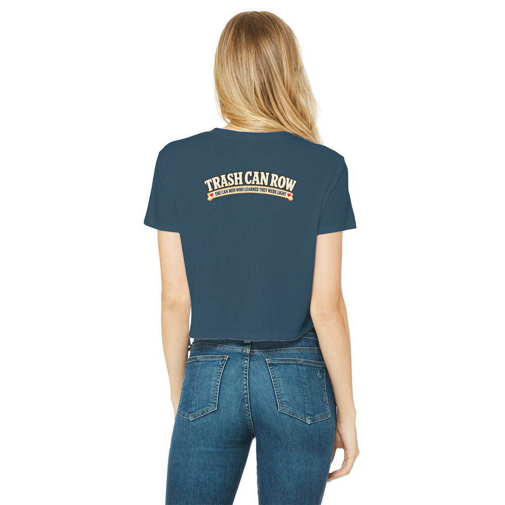 Trash Can Row – Classic Women's Cropped Raw Edge T-Shirt