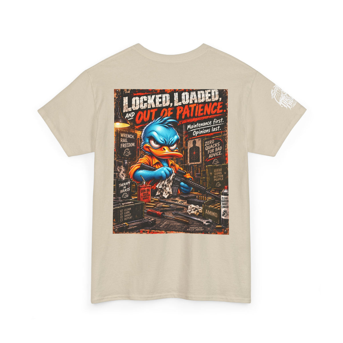 Locked, Loaded, and Out of Patience Back Graphic Tee