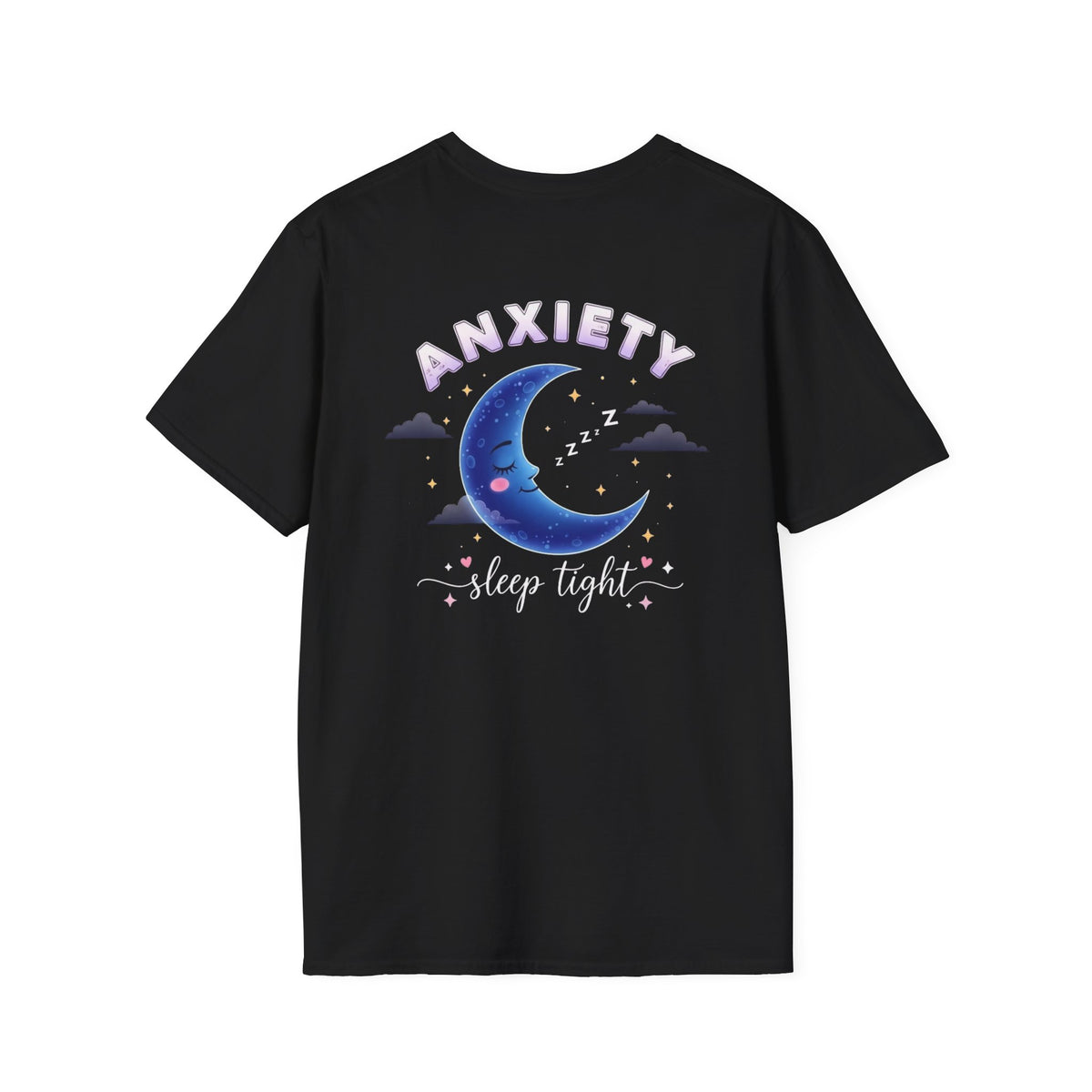 Anxiety Moon T-Shirt — 'Sleep Tight' Cute Moon & Stars Relaxation Tee
