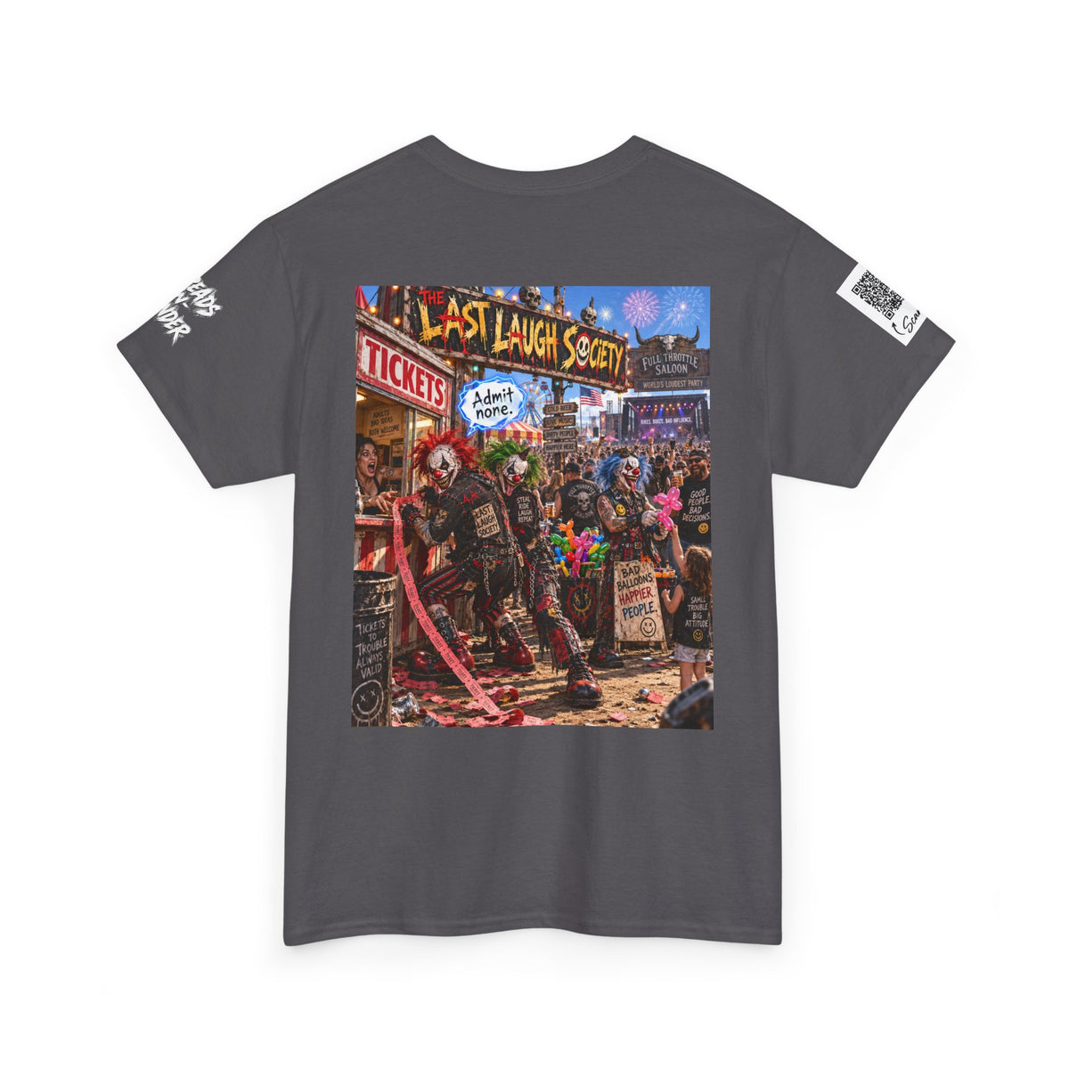 The Last Laugh Society Tee #142 — Carnival Clown Horror Graphic T-Shirt