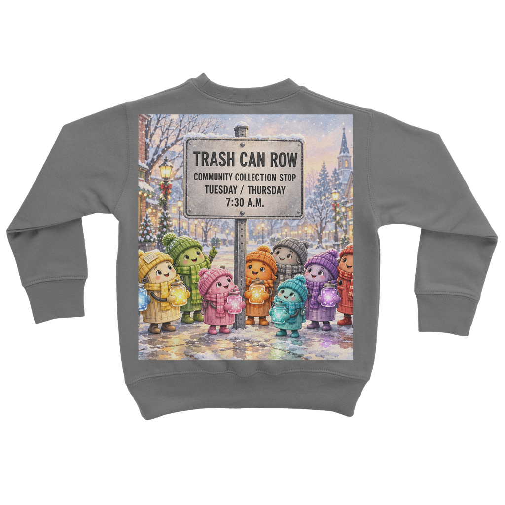 Trash Can Row Classic Kids Sweatshirt