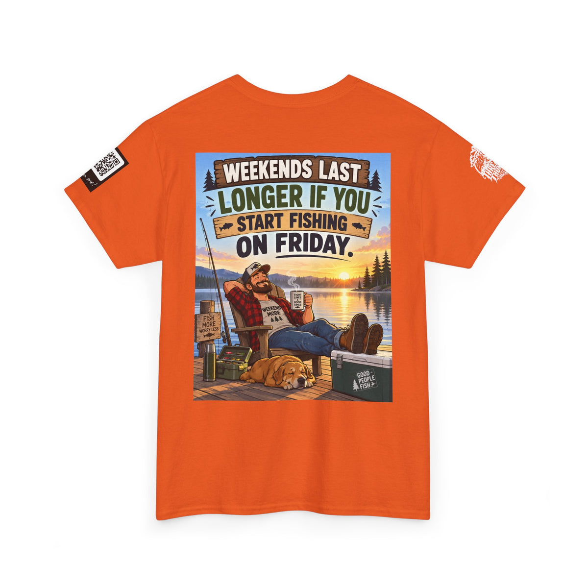 Weekends Last Longer When You Start Fishing Friday Back Graphic Tee