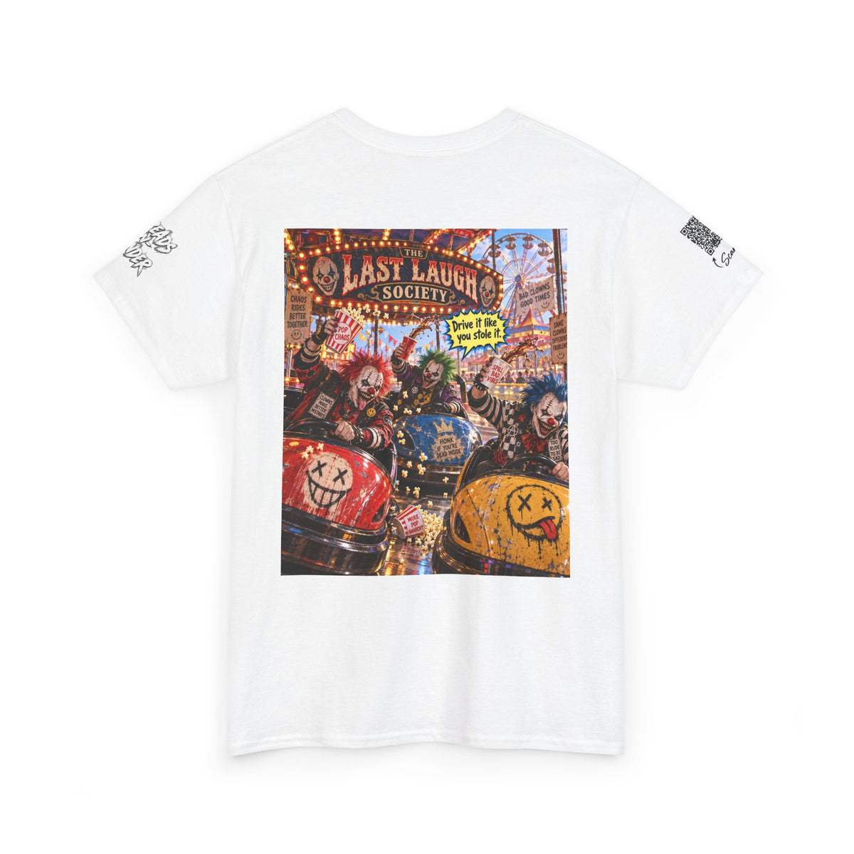 The Last Laugh Society Tee #136 — Carnival Clown Horror Graphic T-Shirt