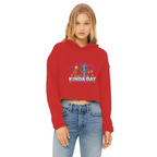 AOP Ladies Cropped Raw Edge Hoodie