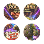 Falling Rocks COllection Sublimation Coasters Pack of Four