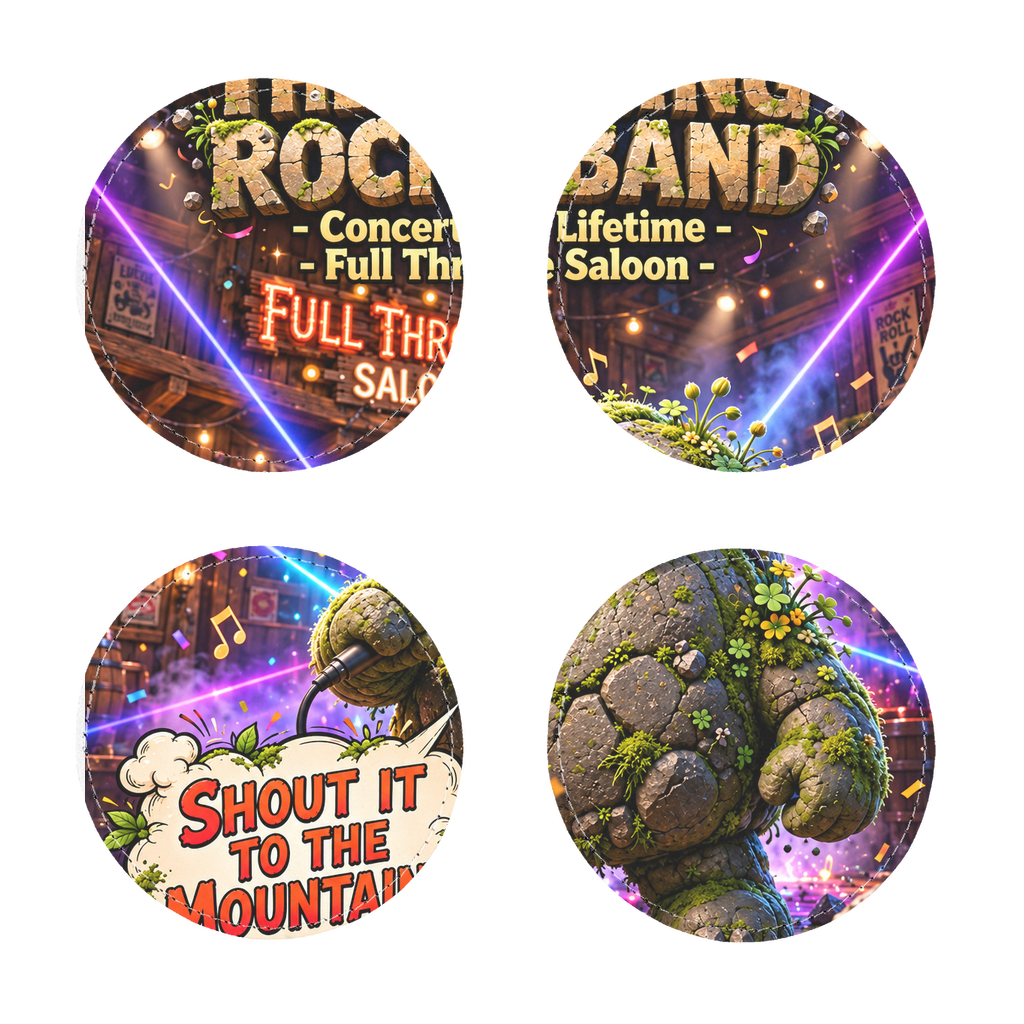 Falling Rocks COllection Sublimation Coasters Pack of Four