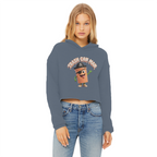 TRASH CAN MAN Ladies Cropped Raw Edge Hoodie