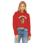 TRASH CAN MAN Ladies Cropped Raw Edge Hoodie