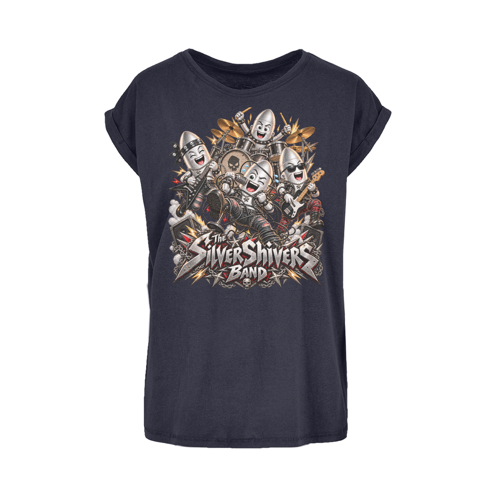 The Silver Shivers Band Women's Extended Shoulder T-Shirt XS-5XL