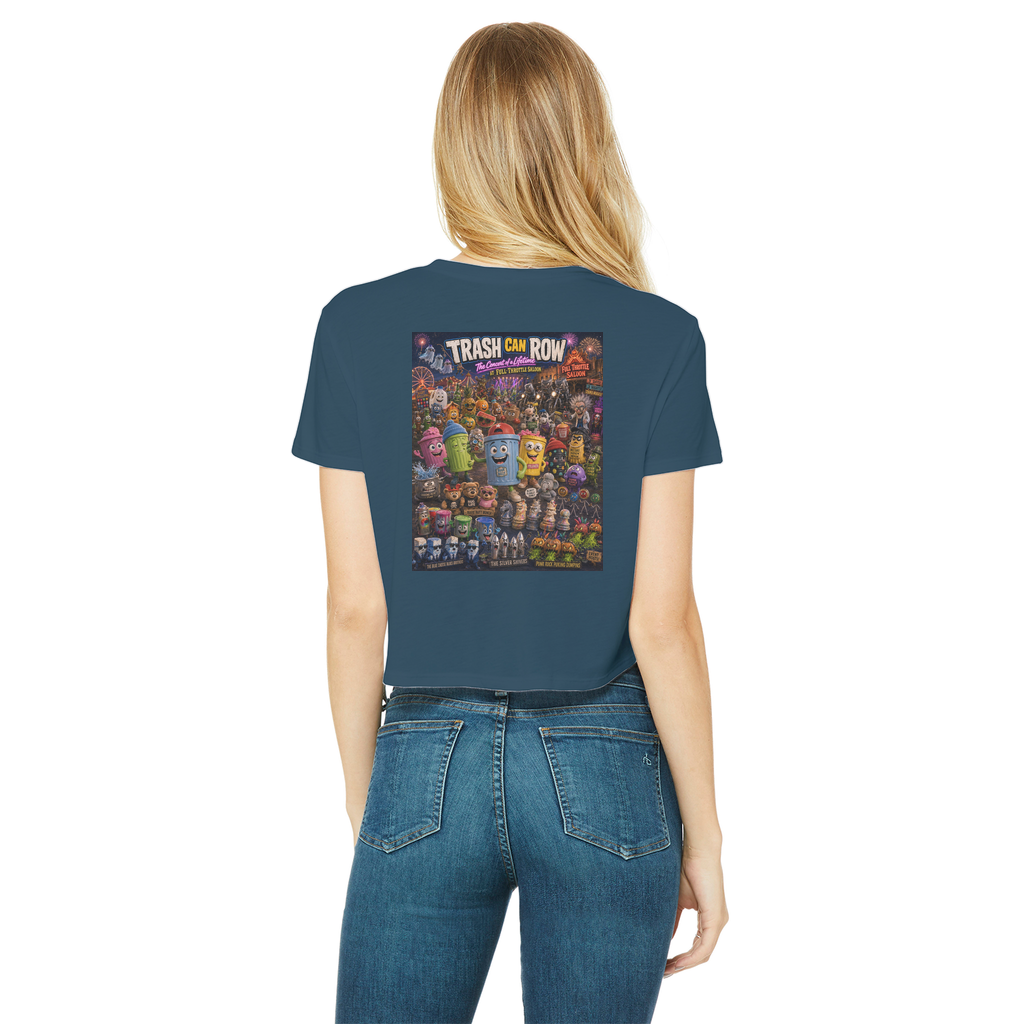 Trash Can Row: Concert for a Lifetime – Classic Women's Cropped Raw Edge T-Shirt