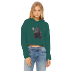 angry can man Ladies Cropped Raw Edge Hoodie