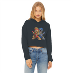 Falling Rocks COllection Ladies Cropped Raw Edge Hoodie