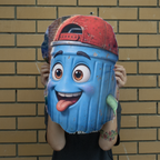 Trash Can Row Giant Face Cushion