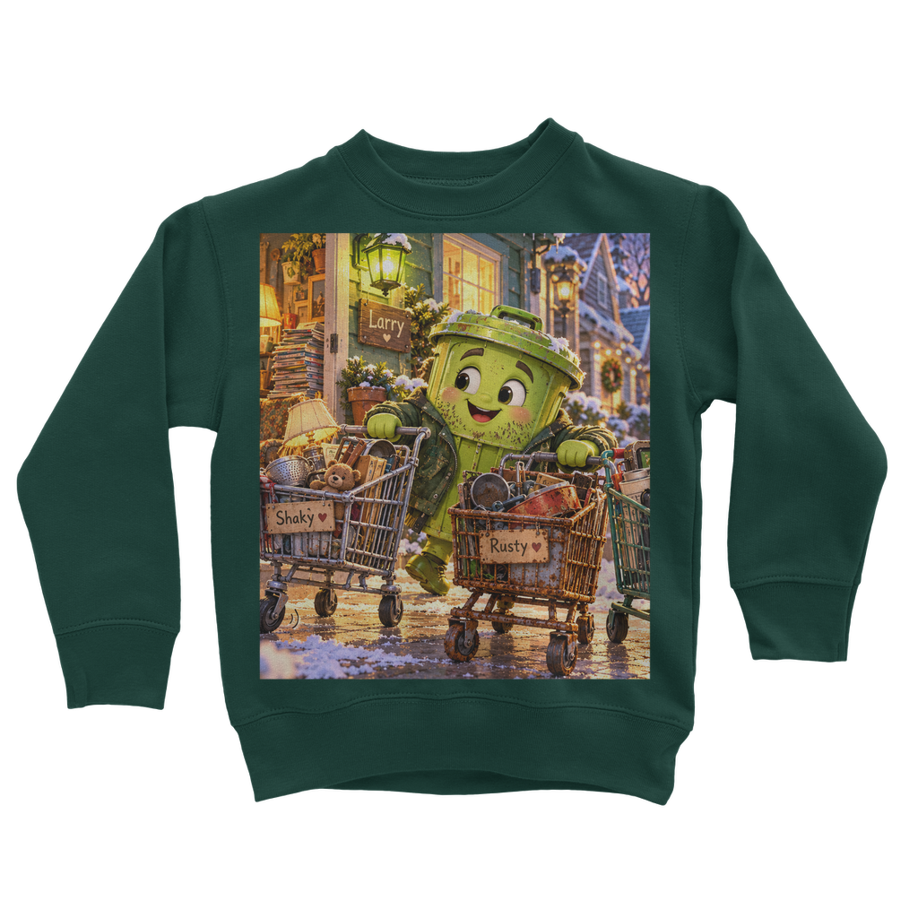 Trash Can Row Classic Kids Sweatshirt