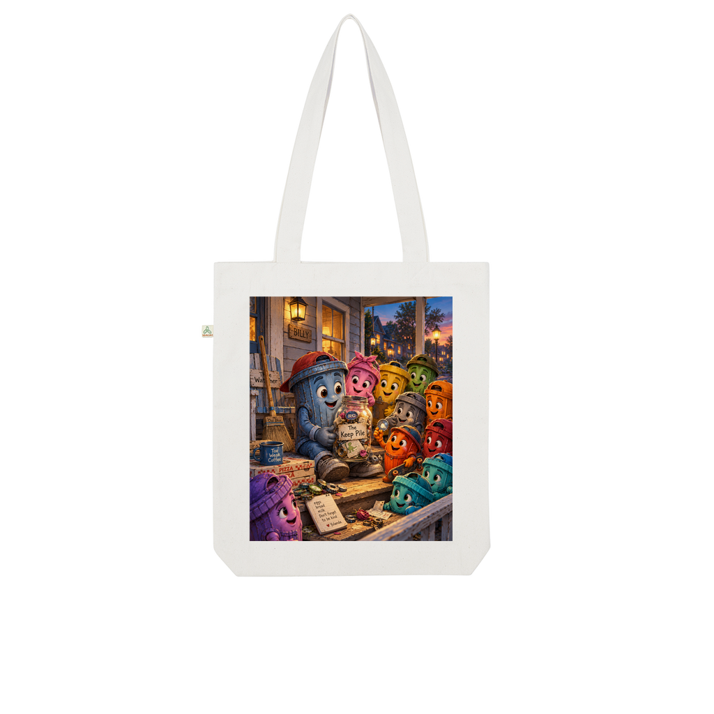 Trash Can Row Organic Tote Bag