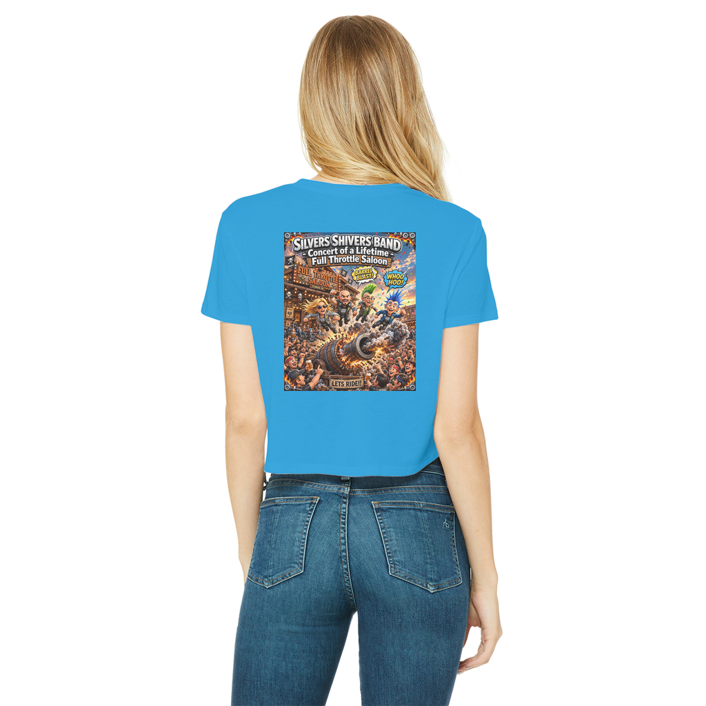 The Silver Shivers Band Classic Women's Cropped Raw Edge T-Shirt