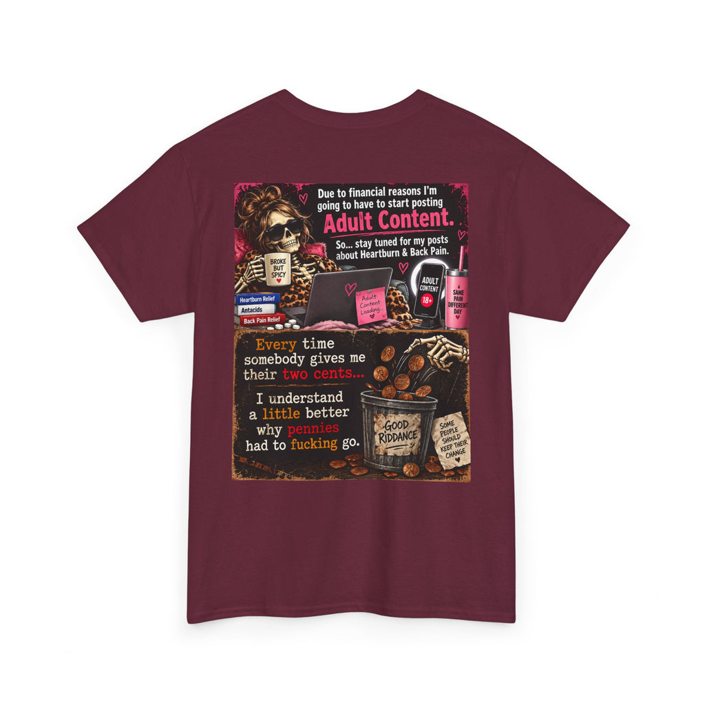 Funny 'Adult Content' Graphic Tee — Sarcastic Coffee & Cocktail Humor T-Shirt