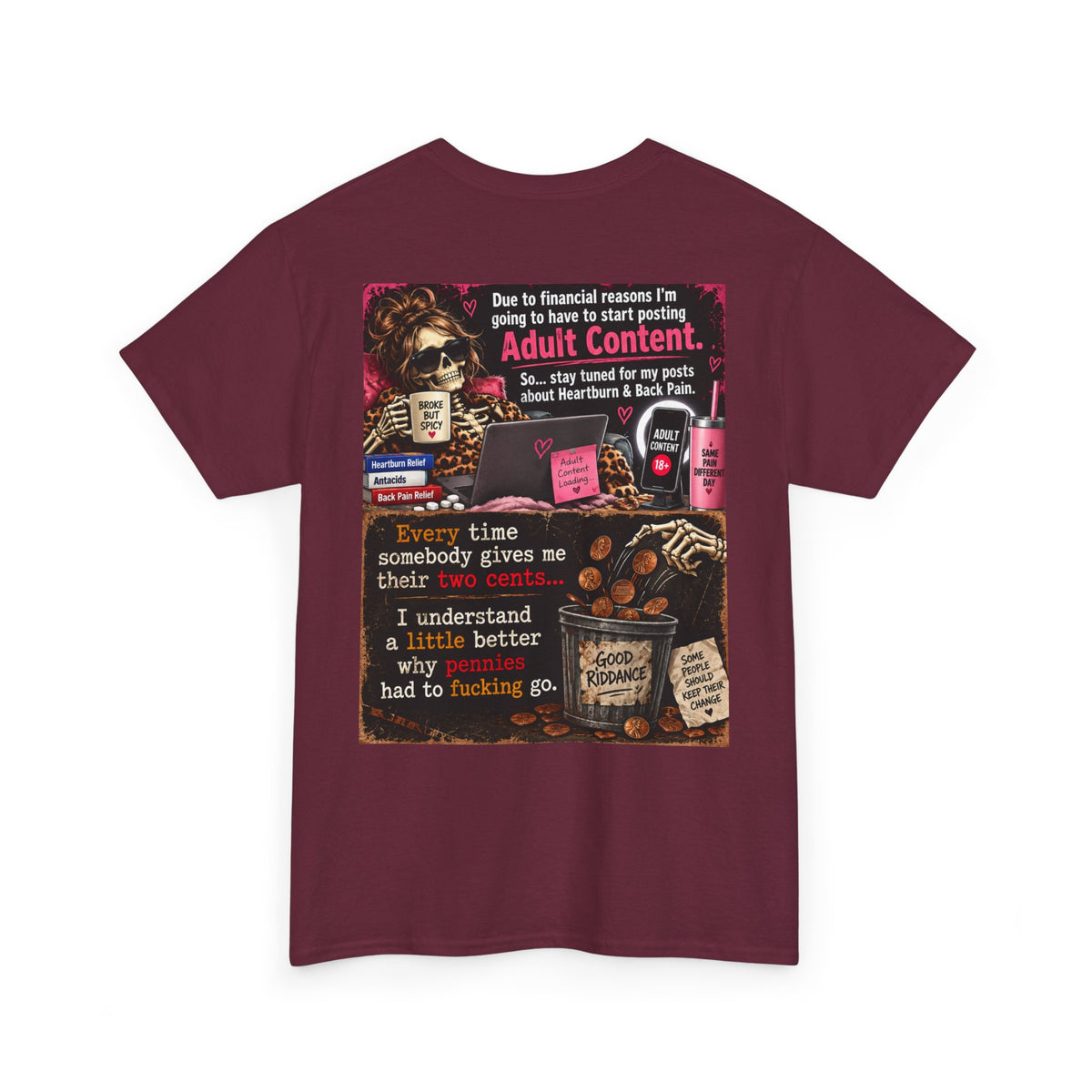 Funny 'Adult Content' Graphic Tee — Sarcastic Coffee & Cocktail Humor T-Shirt