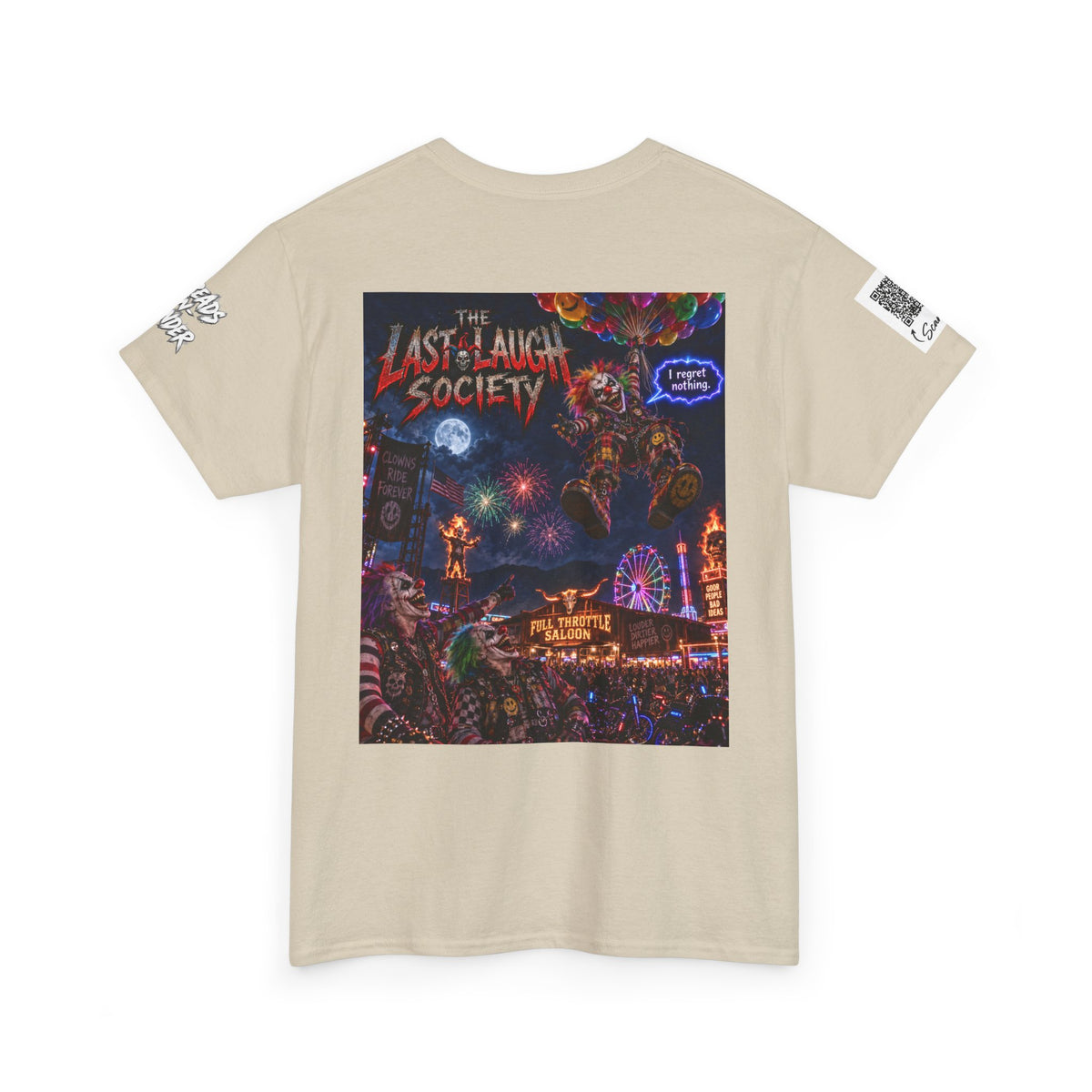 The Last Laugh Society Tee #144 — Carnival Clown Horror Graphic T-Shirt