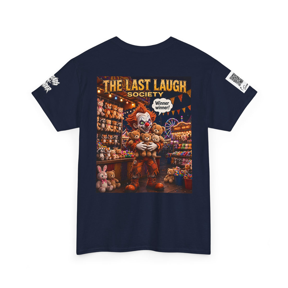 The Last Laugh Society Tee #157 — Carnival Clown Horror Graphic T-Shirt