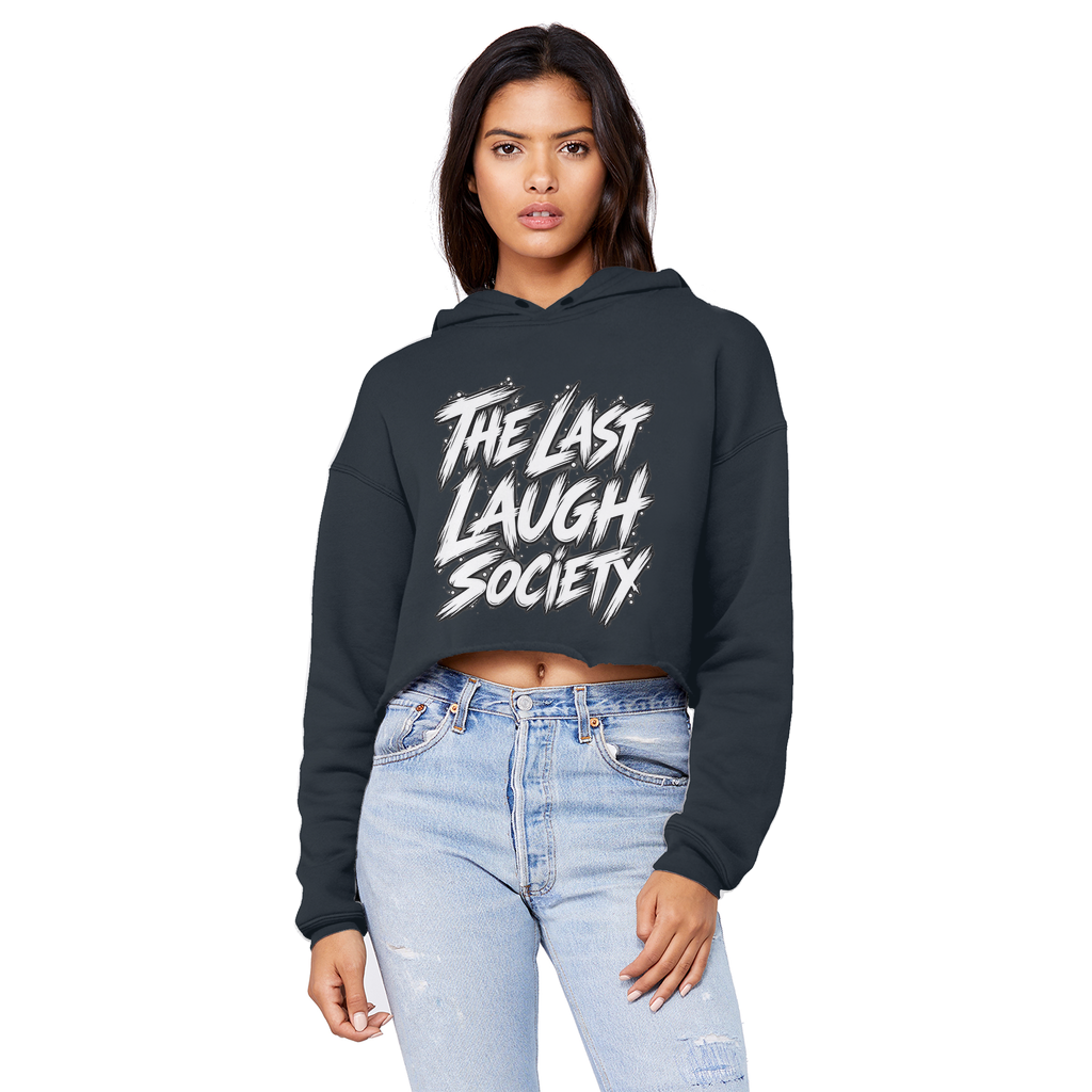 The Last Laugh Society Cropped Raw Edge Boyfriend Hoodie