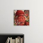 Trash Can Row Square Metal Panel