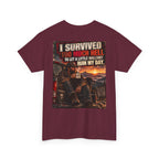 I Survived Too Much Hell T-Shirt – Veteran/Resilient Motorcycle Rider Graphic Tee