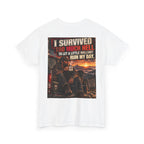 I Survived Too Much Hell T-Shirt – Veteran/Resilient Motorcycle Rider Graphic Tee