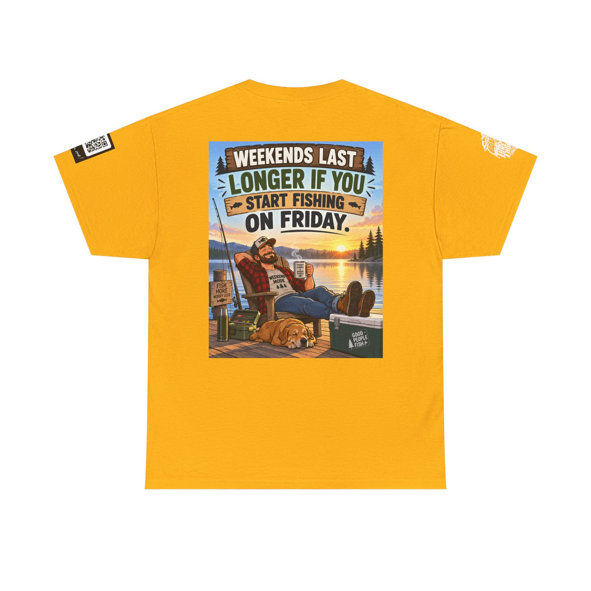 Weekends Last Longer When You Start Fishing Friday Back Graphic Tee