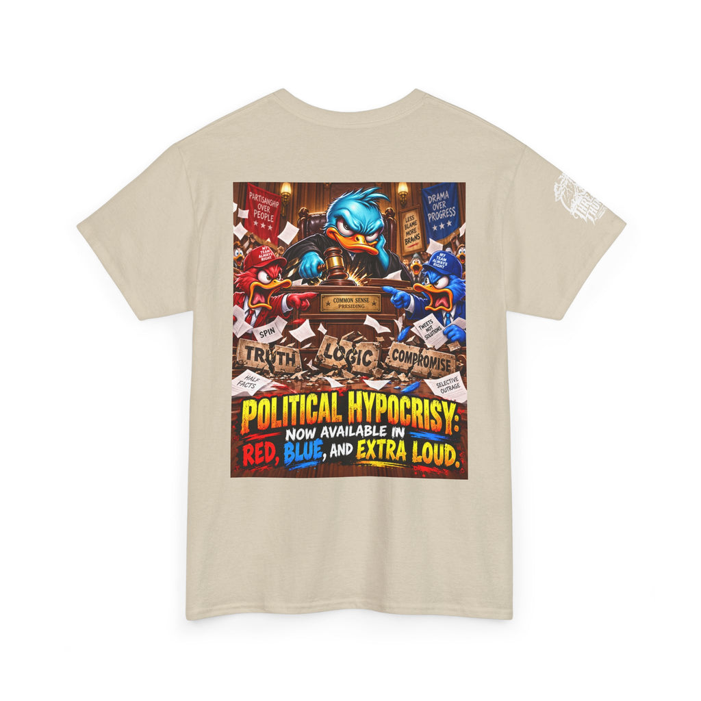 Political Hypocrisy — Red, Blue, and Extra Loud Back Graphic Tee