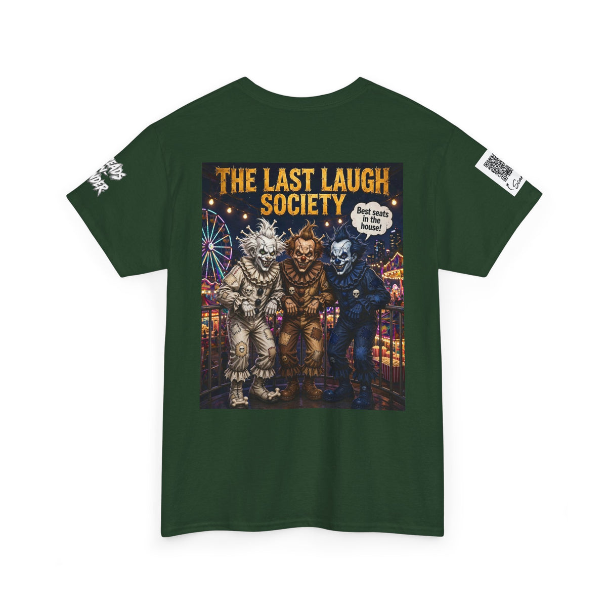 Last Laugh Society Tee #102 — Carnival Clown Horror Graphic T-Shirt