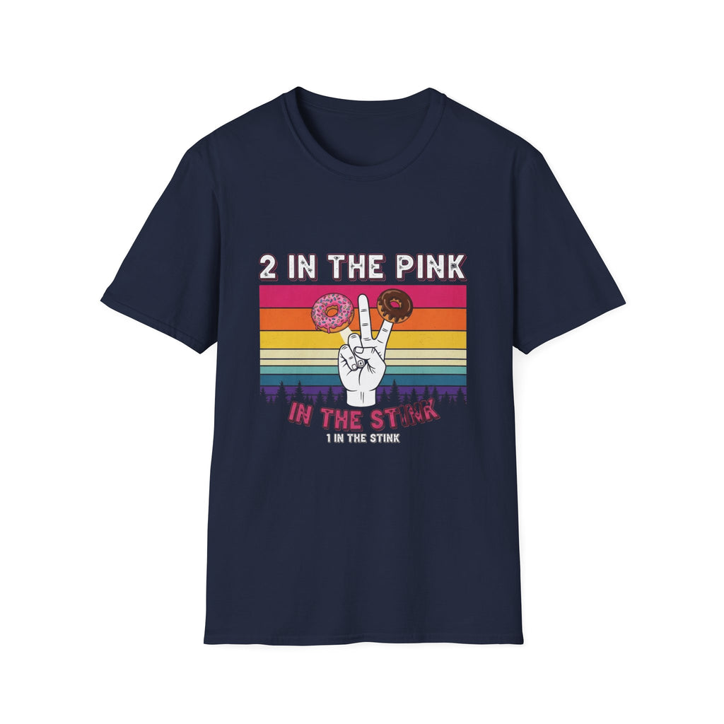 2 In The Pink Donut Peace Sign T‑Shirt — Retro Rainbow Dessert Graphic Tee