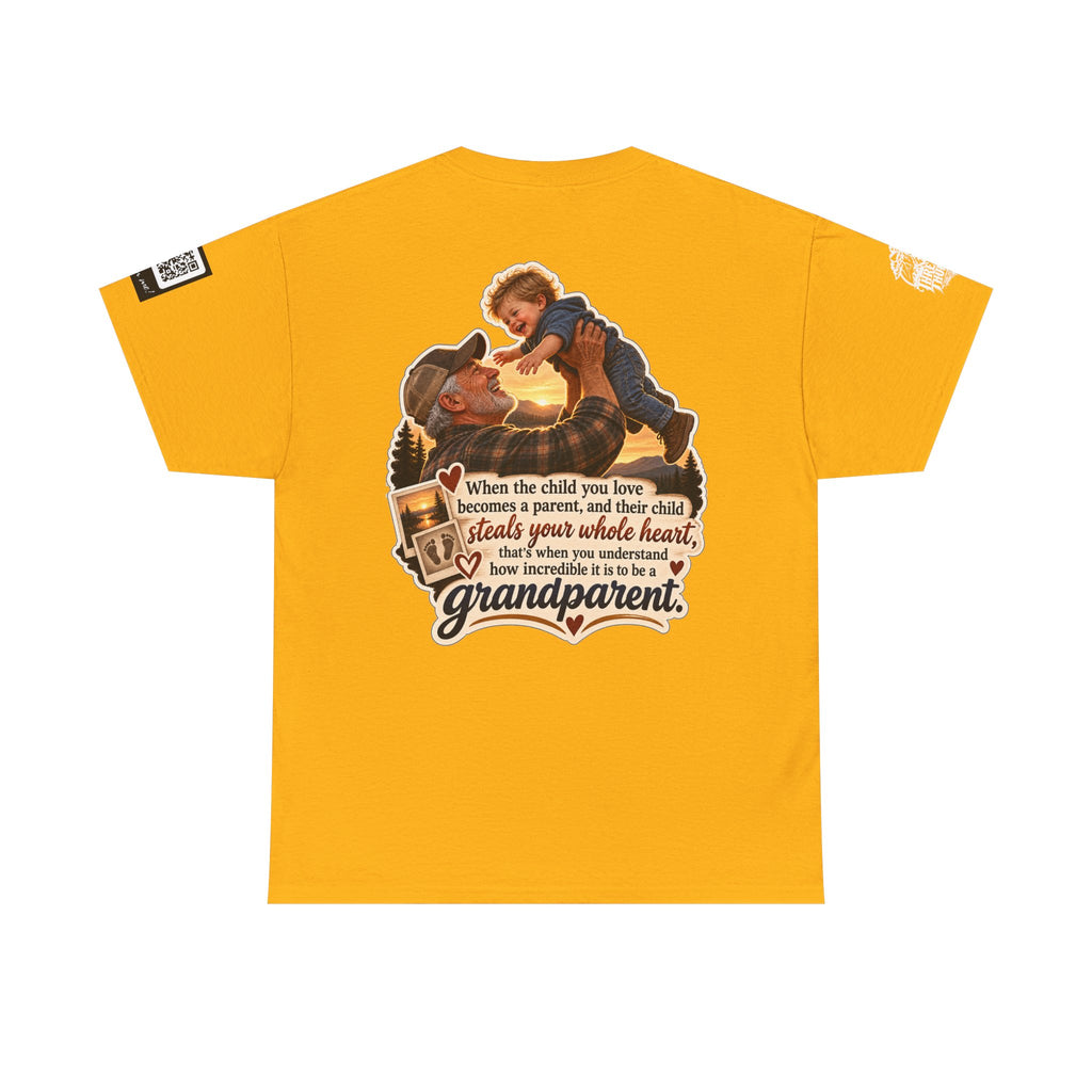 A Grandchild Steals Your Whole Heart — Proud Grandparent Back Graphic Tee