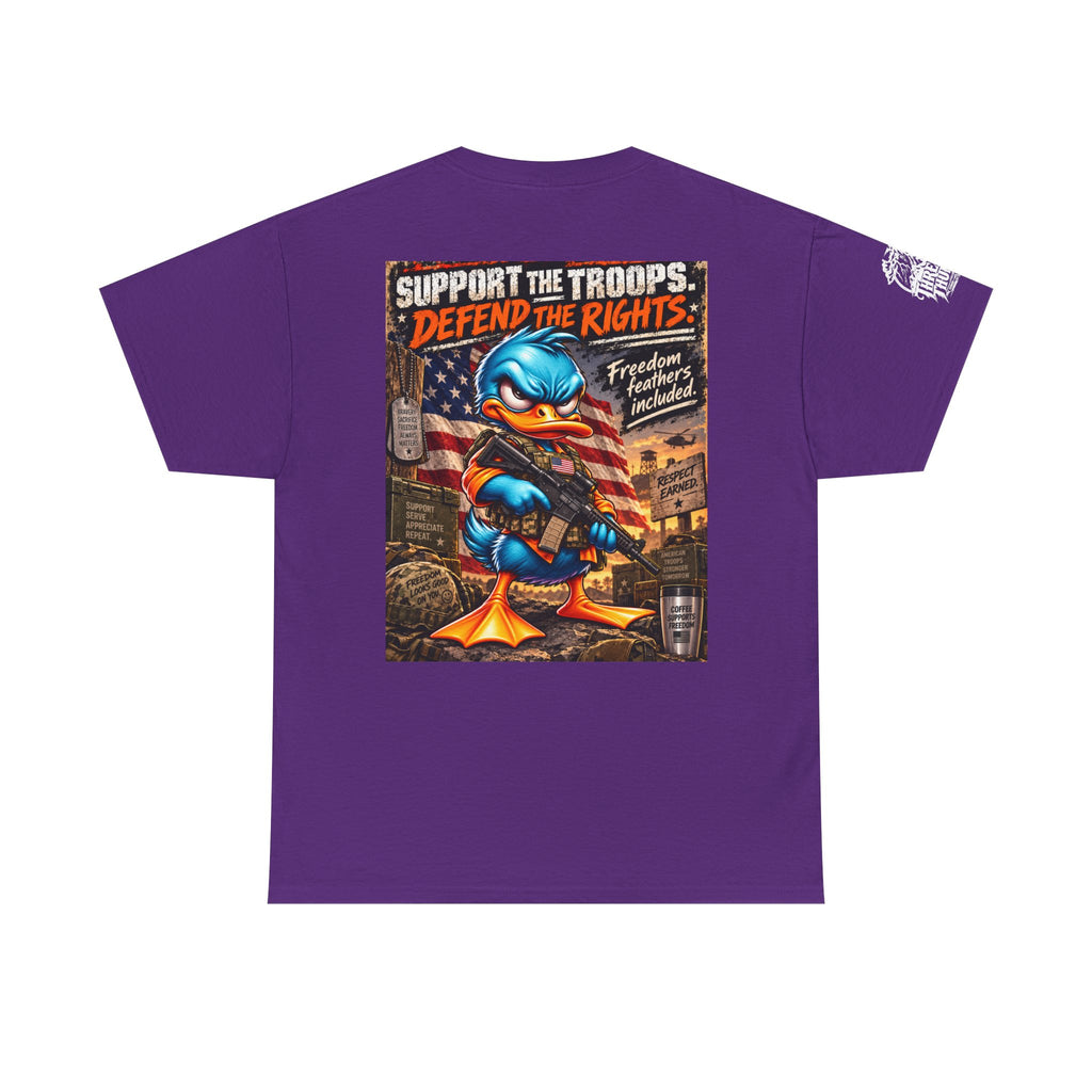 Support the Troops, Defend the Rights Back Graphic Tee