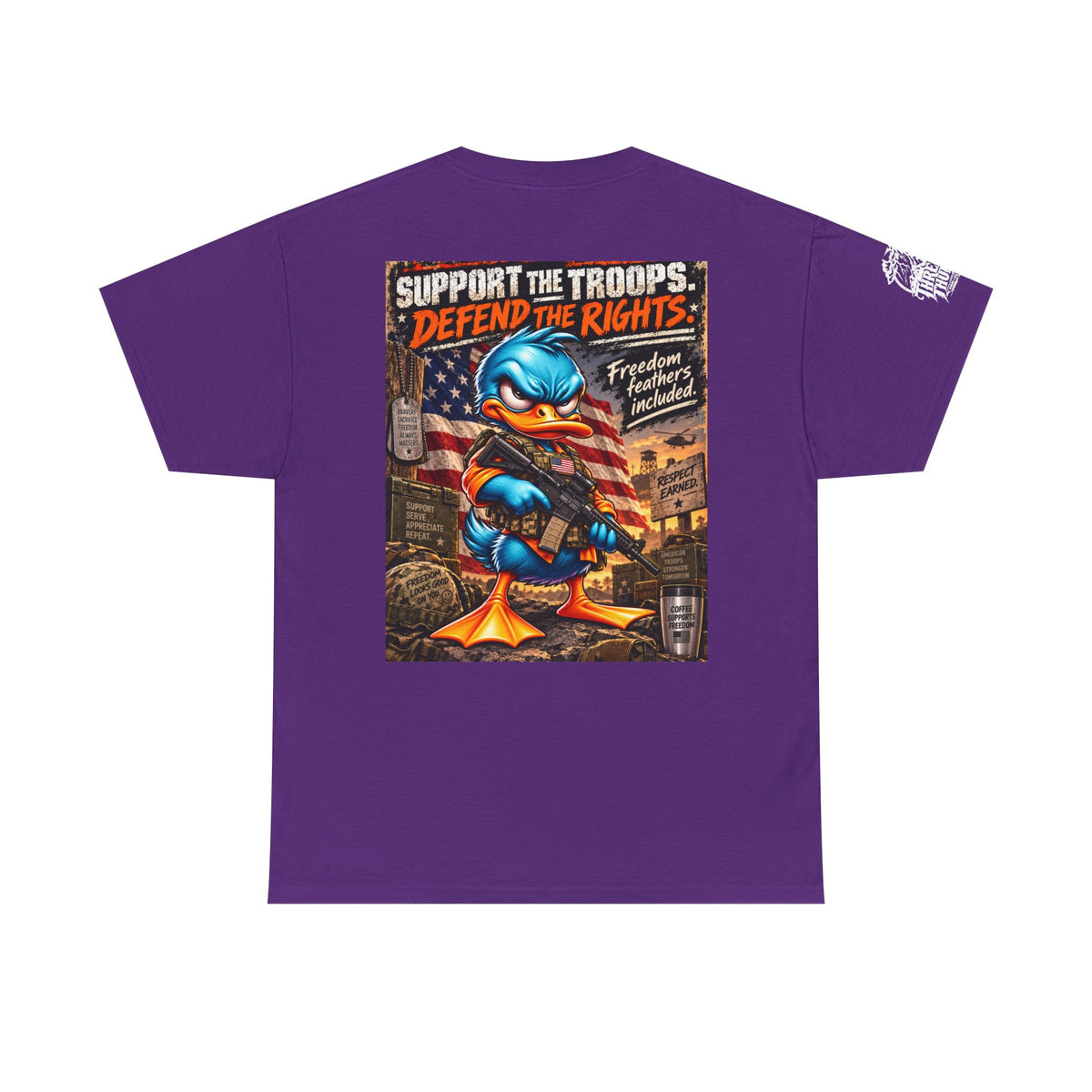 Support the Troops, Defend the Rights Back Graphic Tee