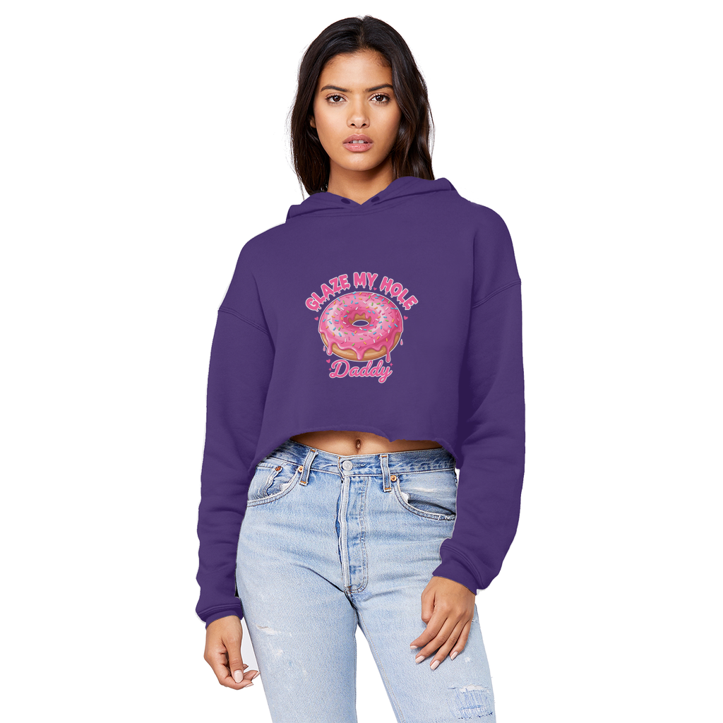 AOC Cropped Raw Edge Boyfriend Hoodie