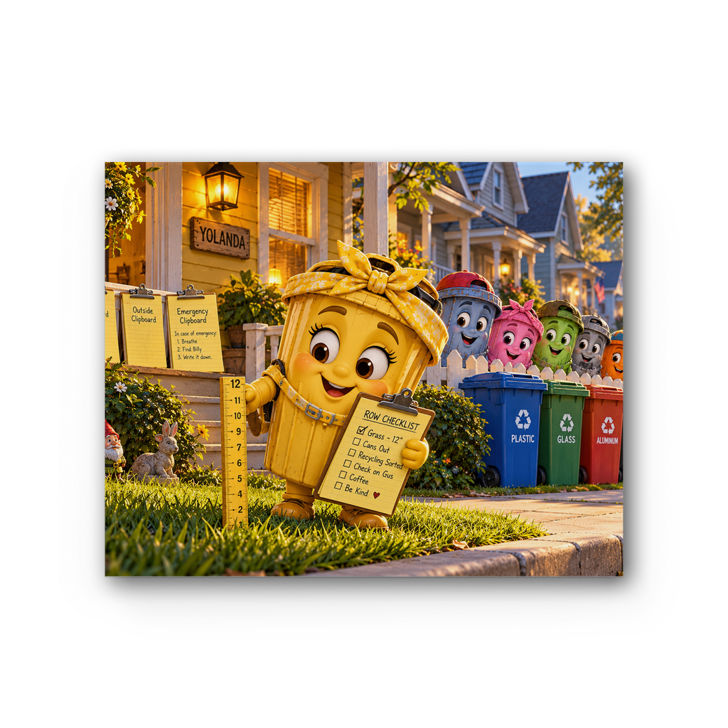Trash Can Row – Premium Stretched Canvas