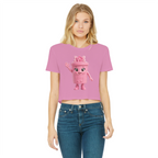 Trash Can Row – Classic Women's Cropped Raw Edge T-Shirt