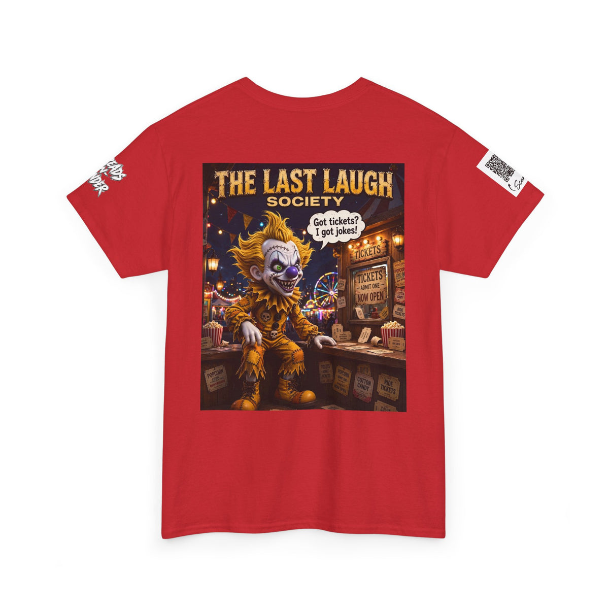The Last Laugh Society Tee #164 — Carnival Clown Horror Graphic T-Shirt