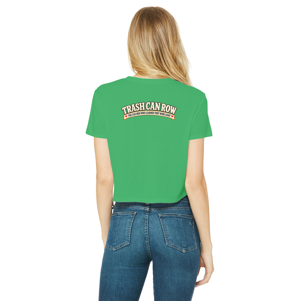 Trash Can Row – Classic Women's Cropped Raw Edge T-Shirt