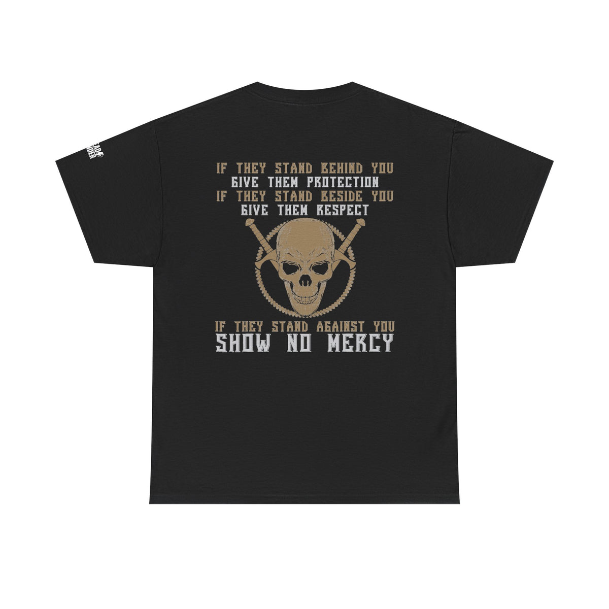 T-Shirt — 'Show No Mercy' Tactical Skull American Flag Tee