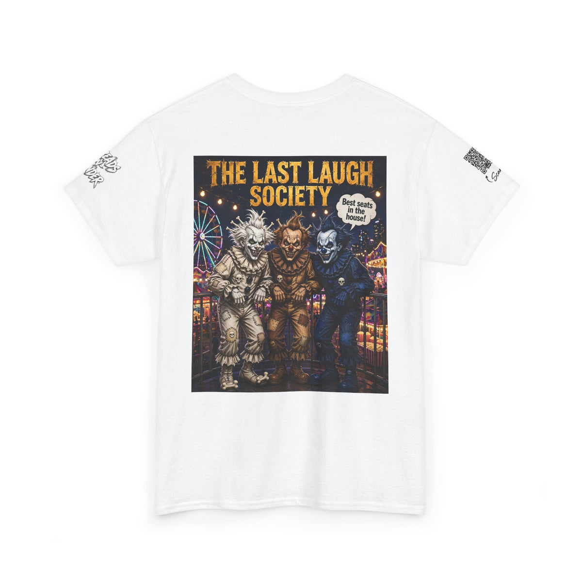Last Laugh Society Tee #102 — Carnival Clown Horror Graphic T-Shirt