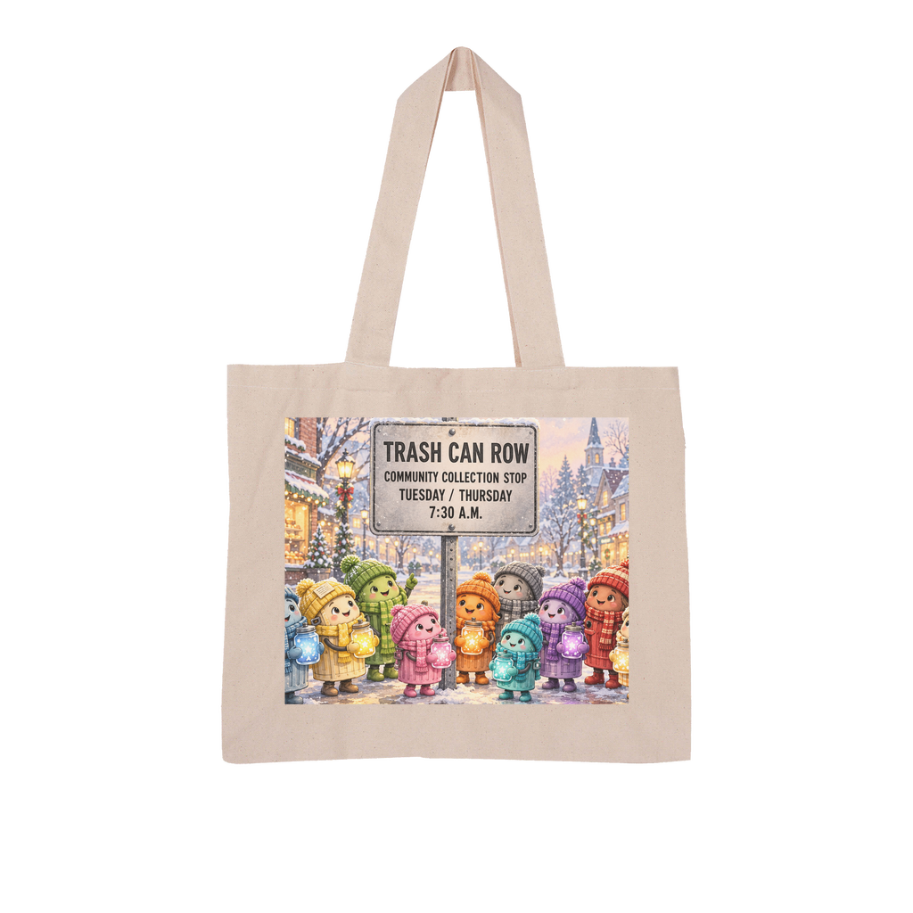 Trash Can Row Large Organic Tote Bag